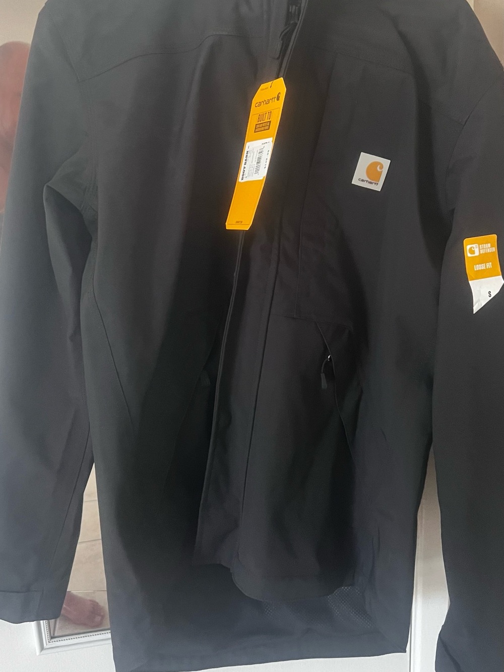 Carhartt Black Waterproof Raincoat with Logo